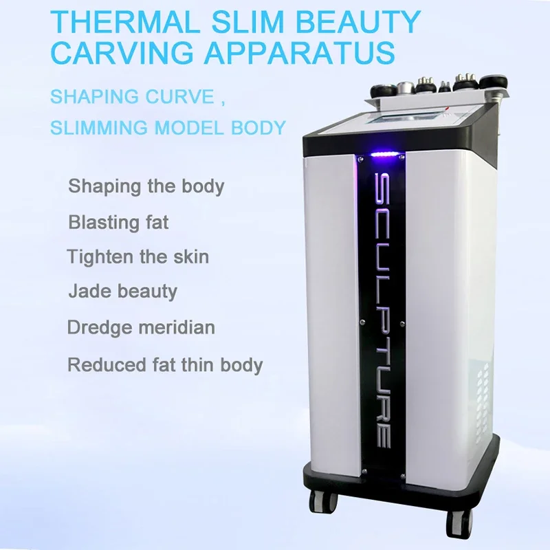 6 in 1 Vacuum Therapy Cavitation Slimming Machine Arms Legs Lifting Body Shaping Radiofrequency Facial Tightening Equipment