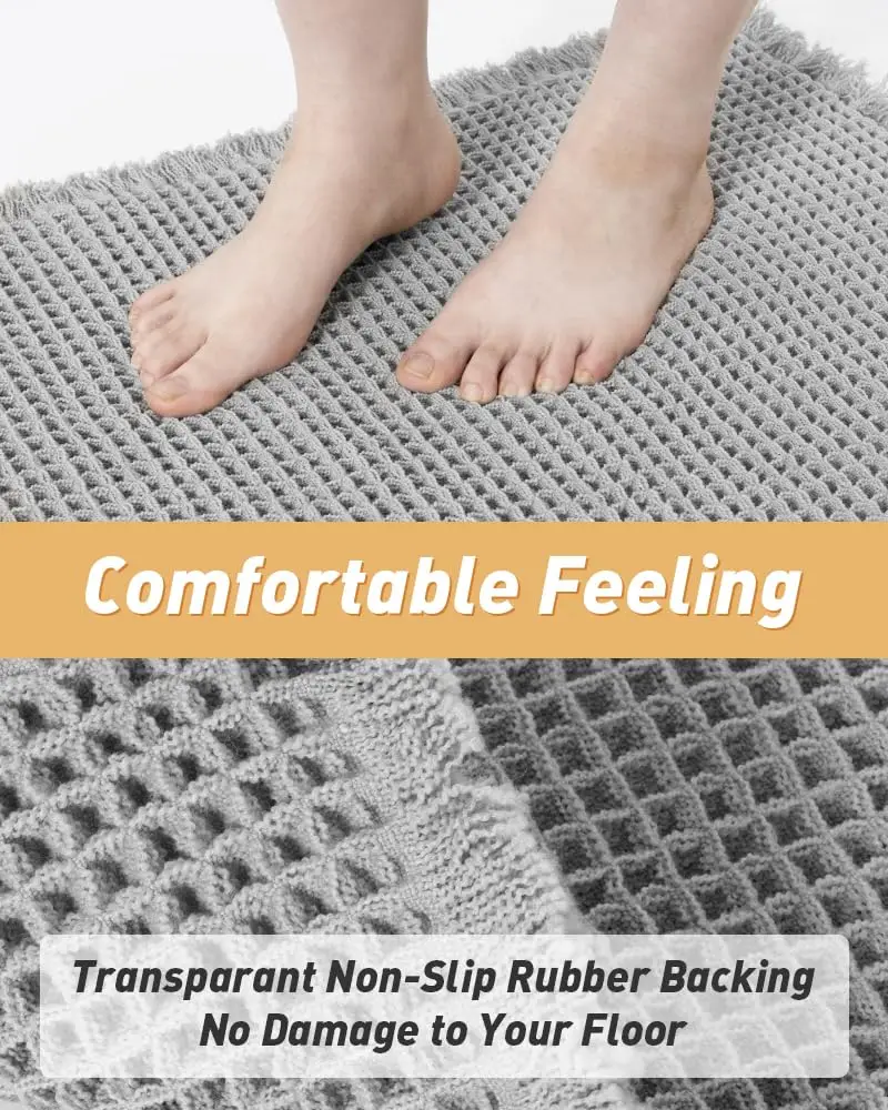 Bathroom Absorbent Carpet Non-Slip Bath Mat Soft Machine-Washable Doormat for Toilet Absorbent Rug Beside Bathtub Wash Basin