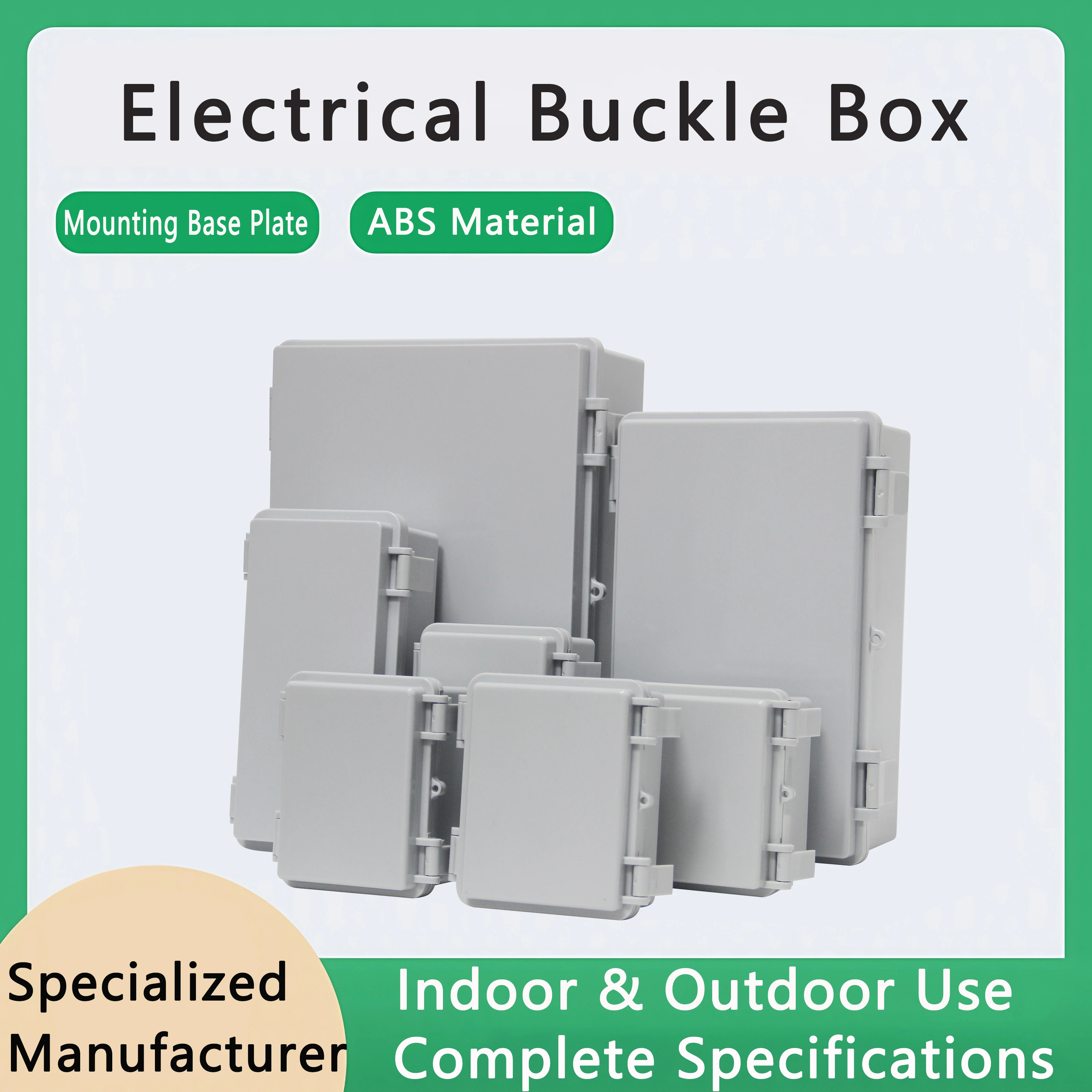 

IP66 Waterproof Gray Cover Enclosure Power Junction Box with Buckle ABS Plastic Outdoor Waterproof Electrical Distribution Box