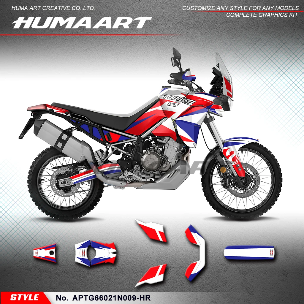 

Графический комплект HUMAART Graphic Wrap Design для Aprilia Tuareg 660, клейкие наклейки 2021 2022 2023 Tuareg660