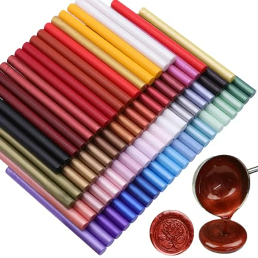 80 Pcs Glue Gun Sealing Wax Sticks for Wax Seal Stamp Sealing Glue Gun Sealing Wax Sticks Mini Glue Stick Ideal for Wedding Inv