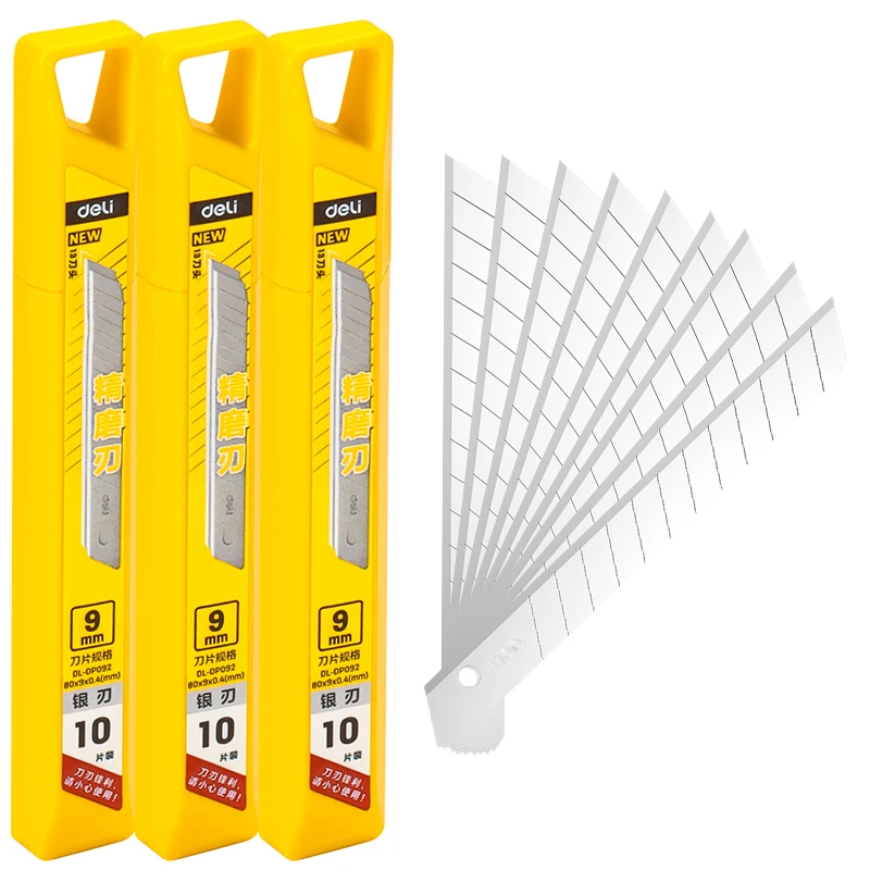 

Прочный 60 ° Лезвия для универсальных ножей, 9 мм шириной, 0,4 мм толщиной, из легированной стали, для ежедневного интенсивного использования, резки упаковок и DIY-проектов.