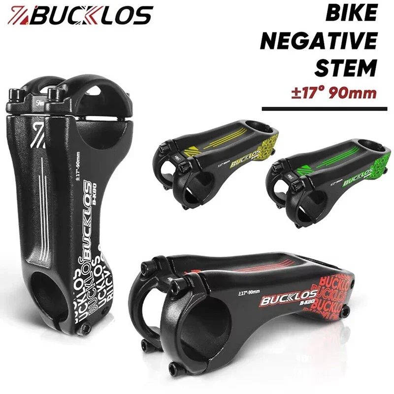 

BUCKLOS Bicycle Stem 31.8mm MTB Power 70/90mm Road Bike Handlebar Stem 17 Degree Aluminum Mountain Bike Stem Cycling Parts