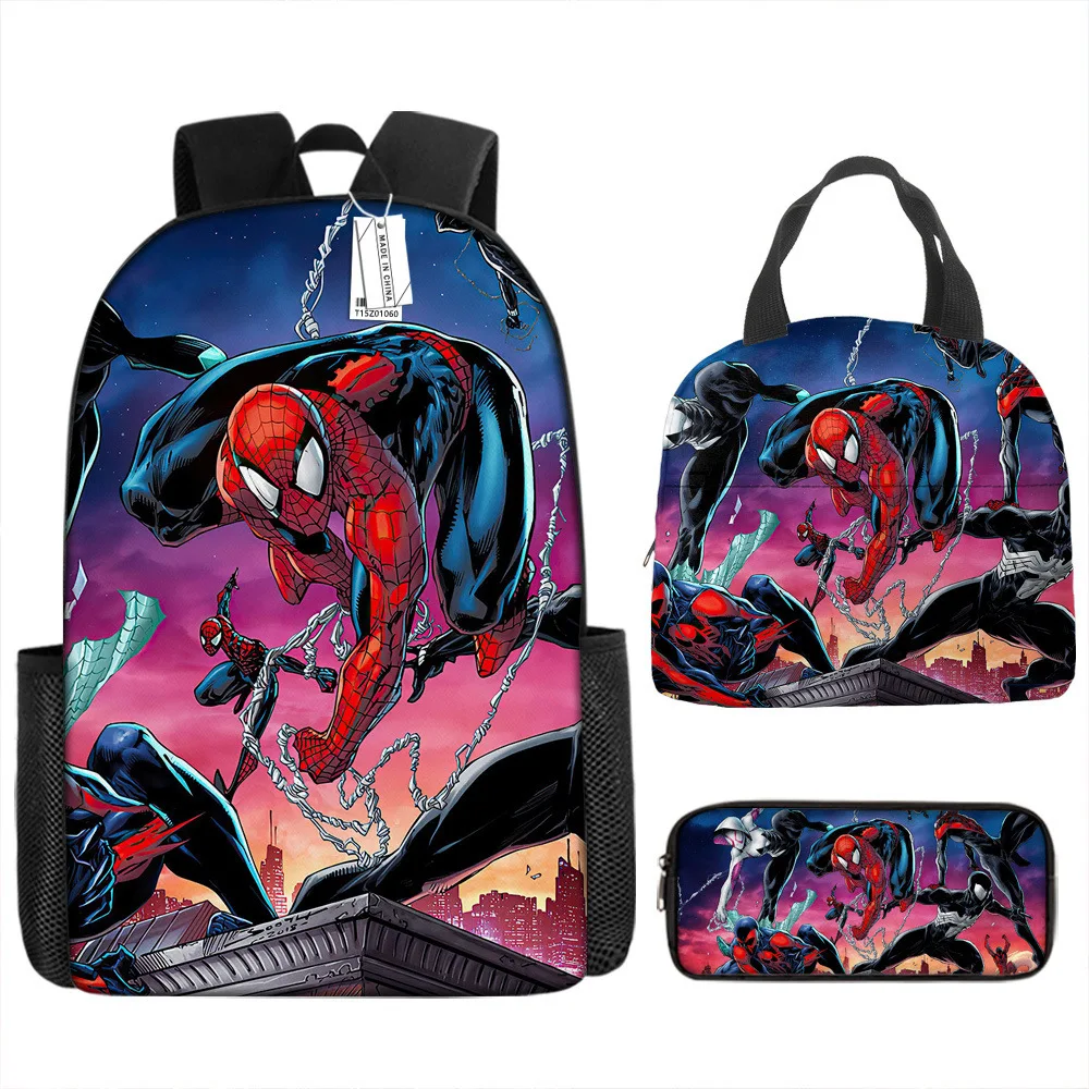 3 sztuk/zestaw Marvel dzieci 3d śliczny Spider-Man Design plecak Stitch chłopcy tornister dla dzieci plecak do przedszkola Mochila