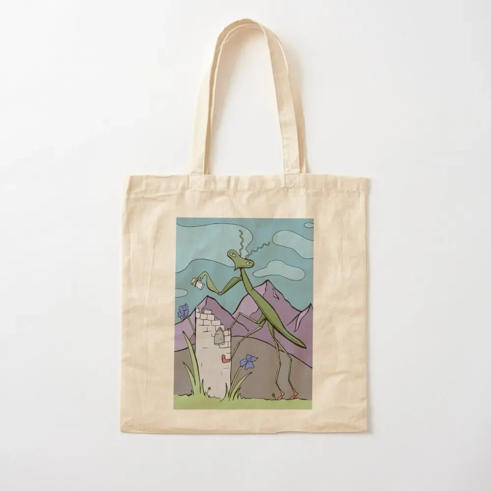 

Praying Mantis Builds A Tower Tote Bag personalized tote bag Large bags for women Lady bag Women's handbag