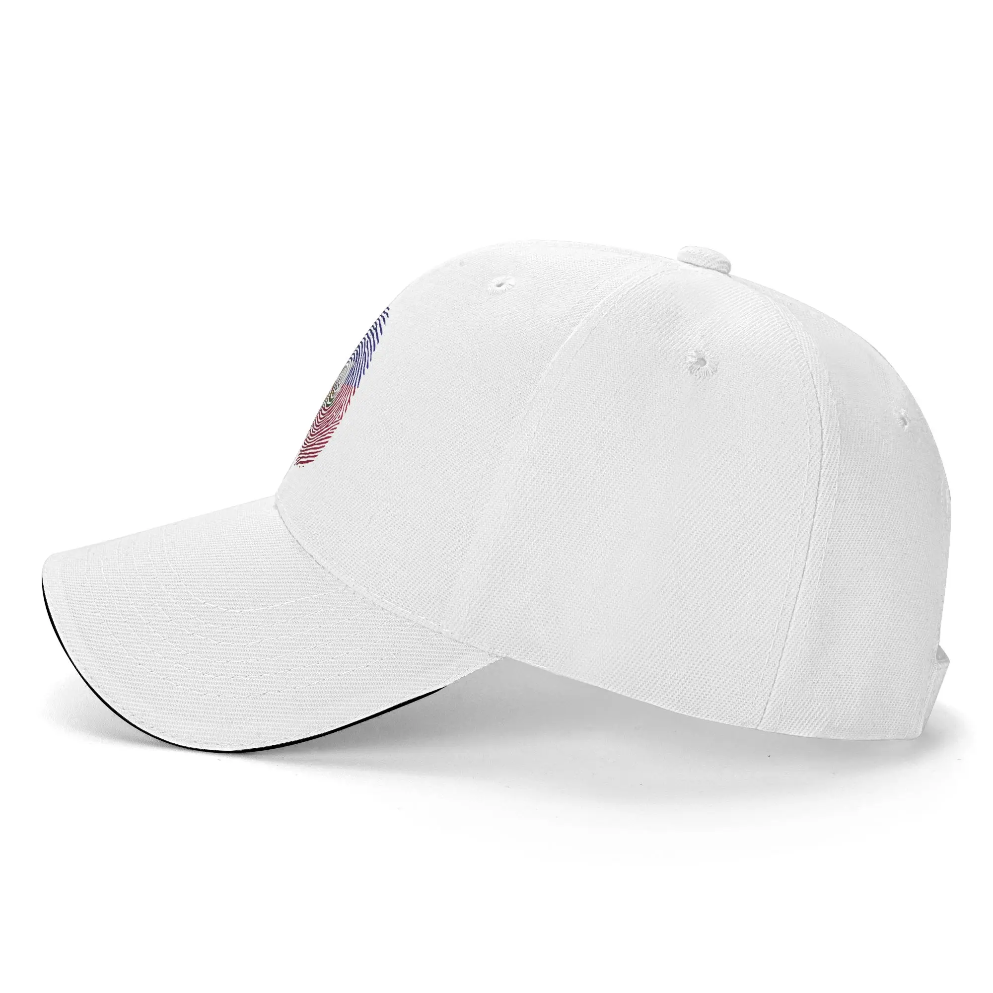 Haiti Flag Fingerprint Haitian Flag Sandwich Hats Men Women Baseball Caps  Hat Breathable Polyester Sports Cap Washable Caps