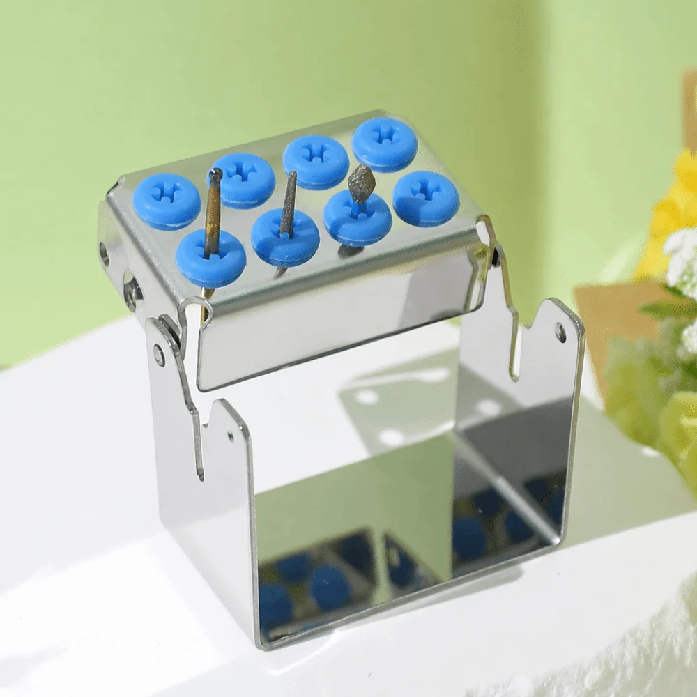 Stainless Steel Dental Burs Holder 135℃ Autoclavable 8/12/30 Holes Autoclave Sterilization Box Lab Tools Sterilizable