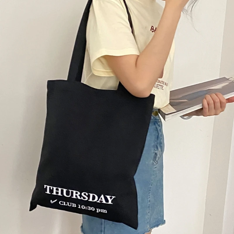 All-matching Canvas Tote Bag for Women Large Capacity Shoulder Bags Handbags Ins