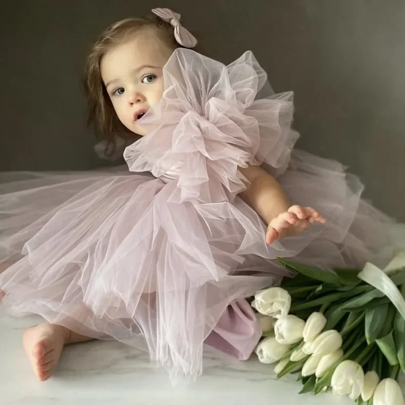 

Fashion Baby Girl Princess Tutu Dress Fluffy Sleeve Infant Toddler Teens Child Vestido Party Wedding Pageant Baby Clothes 1-10Y