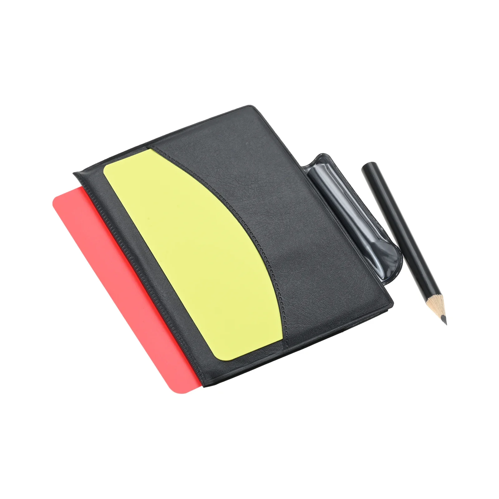 Referee Soccer Football Match Linesman Flags Set, Red Yellow Cards Notebook Pencil, Coach Stainless Steel Whistles with Lanyard