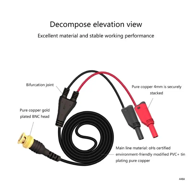 Auto Test Leads- Coaxial Cable BNC to Banana Head Adapter Cable Male to Dual- Banana Plug & Socket Jumper- Cable 120cm