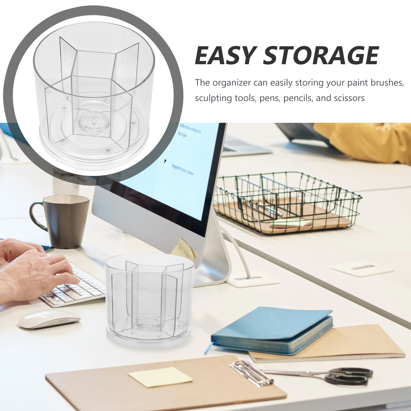 

Rotating Pen Holder Marker Organizer Display Pencil Desk Desktop Storage Cup Container