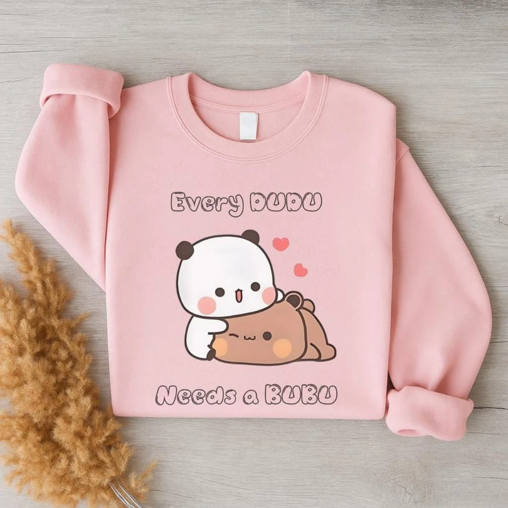 Every DUDU Needs A BUBU Matching Couple Kawaii Bear Pullover Cute Bubu Dudu Sweatshirt Men Women Casual Tops Memorial Day Attire