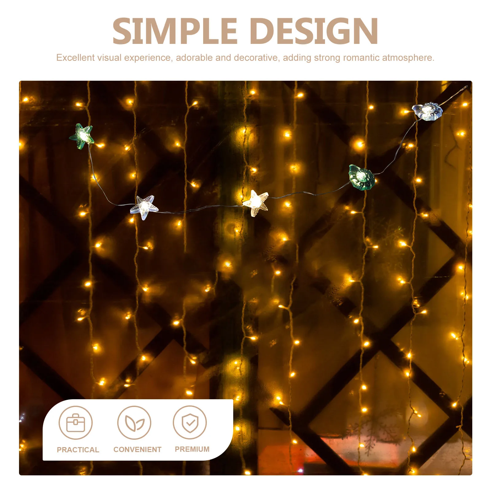 

Conch Shell Light String Lights Ocean Themed Beach Decorative Shells Copper PVC