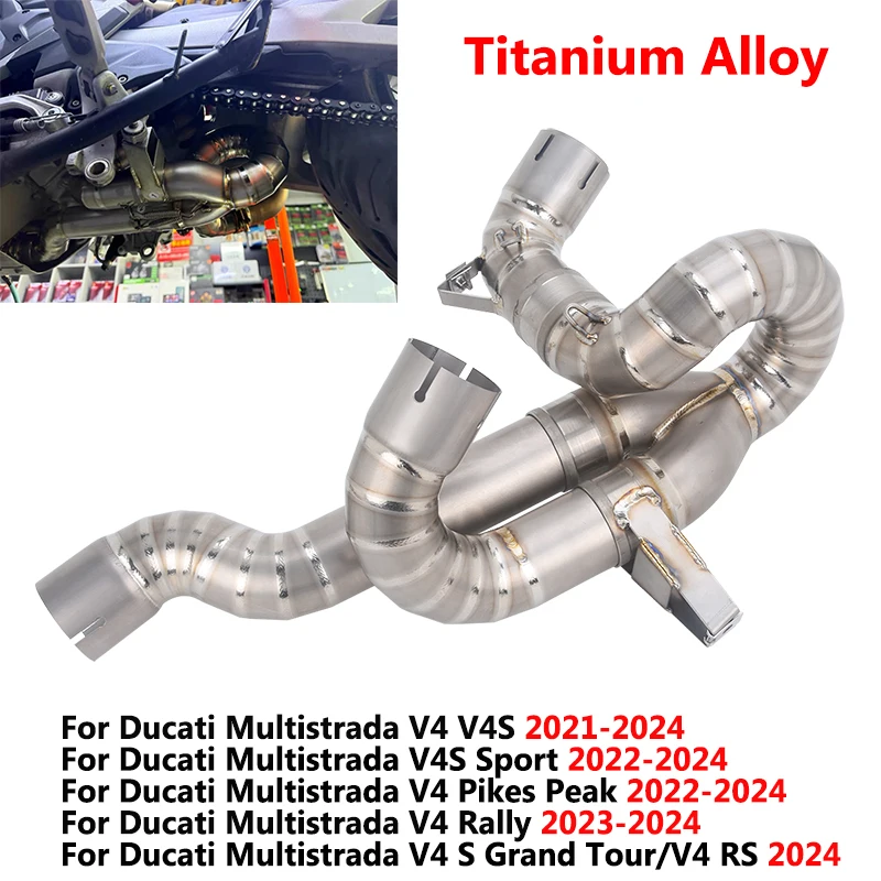 

For Ducati Multistrada V4S V4 S/RS Rally Pikes Peak Grand Tour 2021 - 2024 Motorcycle Exhaust Muffler Titanium Link Pipe Escape