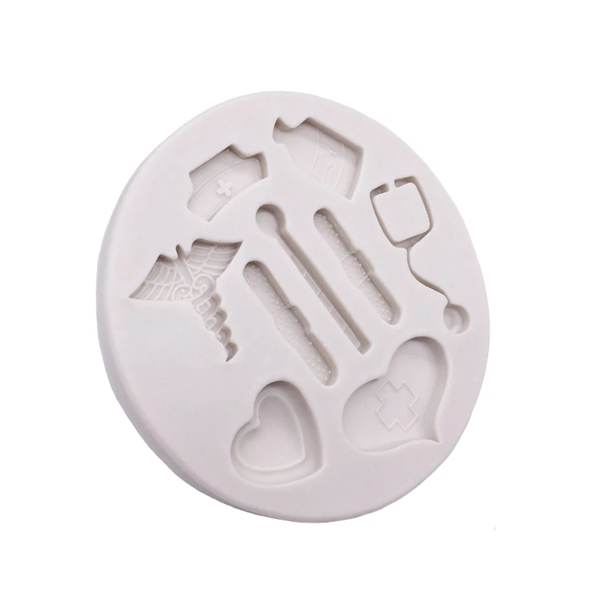 Stethoscope Medical Hospital Tools Silicone Mold Sugarcraft Cupcake Chocolate Baking Mold Fondant Cake Decorating Tools