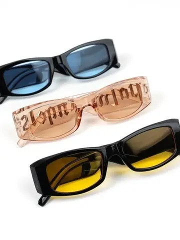 3pcs Y2k Top INS Rectangular Sunglasses Trend Hip Hop Punk Sun Glasses Street Shooting Retro Shade for Men and Women