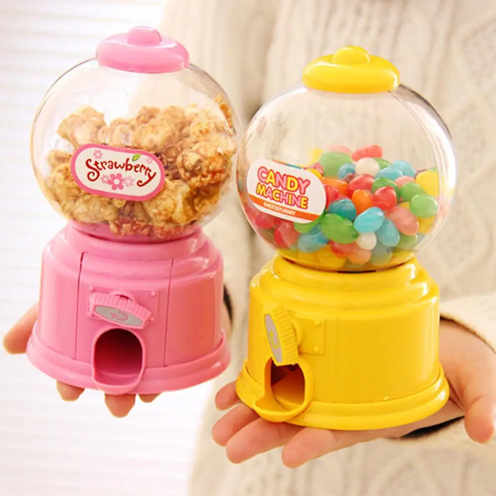 1Pcs Mini Candy Gumball Dispenser Kid Pretend Play Vending Machine Coin Money Saving Box Piggy Bank for Birthday Gift kids Favor