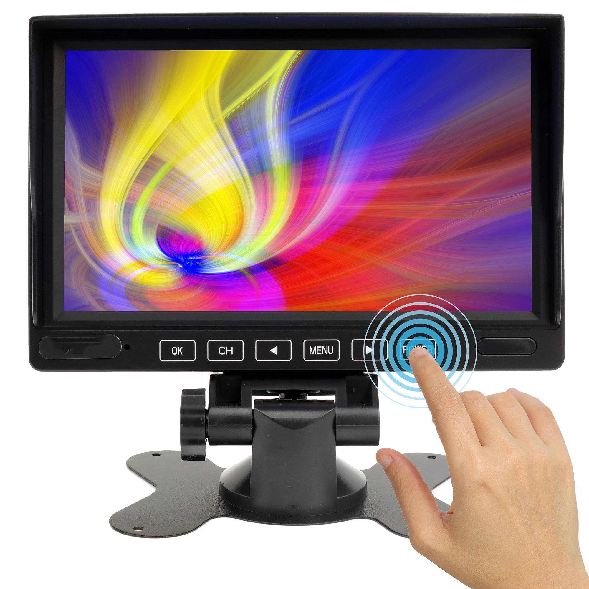 7inch Small HDMI Monitor 1080P Portable IPS Monitor Built-in Speaker 1024x600 HDMI VGA AV Input For PC Game CCTV Camera