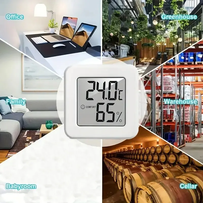 Digital Hygrometer Thermometer Indoor Thermometer Temperature Gauge Mini LCD Weather Station Sensor For Home Room Humidity Meter