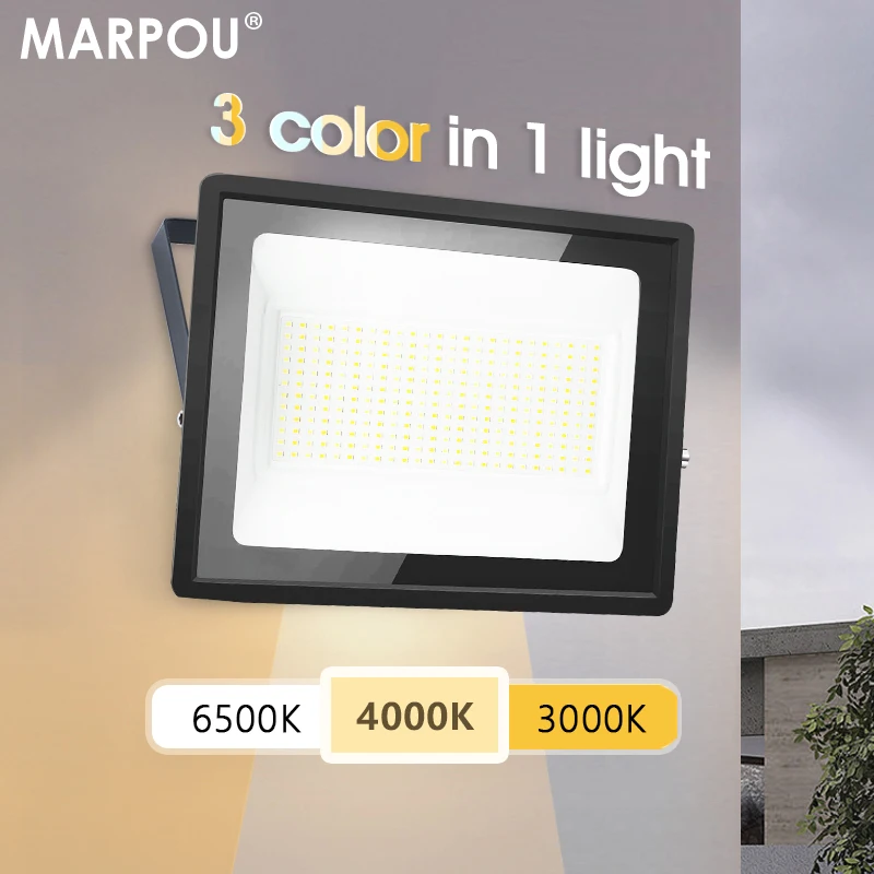 MARPOU Led Floodlight Warm Natural Cold White Led Spotlight For Outdoor Garden Searchlight Waterproof IP65 220V Street Lantern