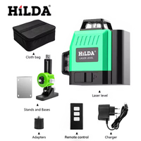 HILDA Laser Level Mini 12 Lines 3D Self-Leveling 360 Horizontal And Vertical Cross Super Powerful Green Portable Laser Beam Line