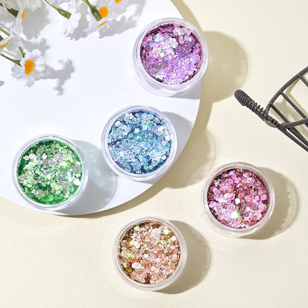 1 barattolo di polvere altamente abbagliante Evidenzia flash Polvere glitter riflettente di cristallo rotto Net1g Paillettes olografiche brillanti per nail art