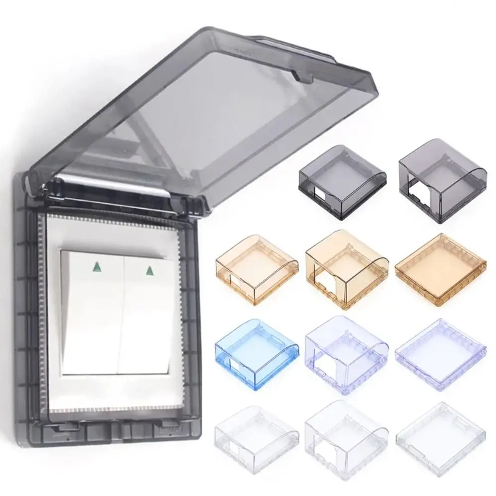 Self-Adhesive 86 Type Wall Socket Waterproof Box Prevent Electric Shock Plastic Electric Plug Cover Thickening Safe