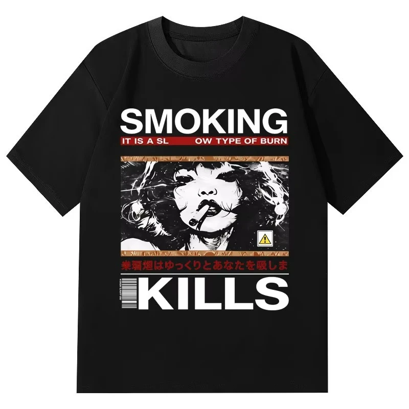 2026 New Y2K Family Matching Streetwear Unisex Oversized T Shirt Retro Black White Cartoon Girl Graphic Print Casual Tshirt