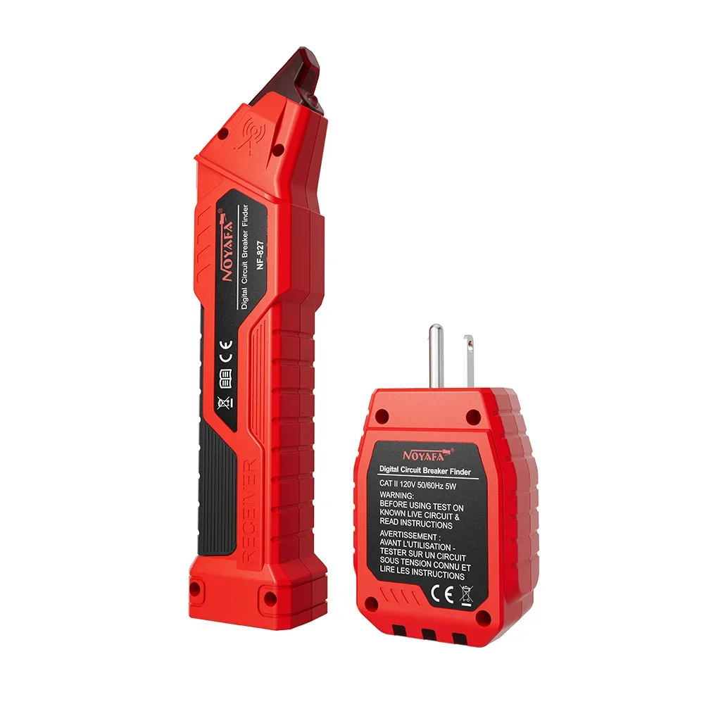NOYAFA NF-827 Digital Circuit Breaker Finder Socket Tester NCV Detector with GFCI Test 90-120V AC Electrical Diagnostic Tool
