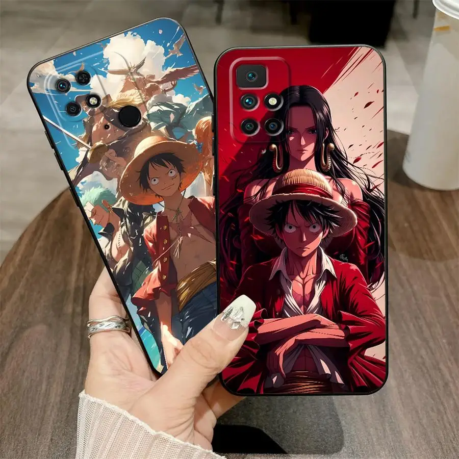 

Ones Pieces Case for Xiaomi Redmi 10 9 A5 K40 K80 Pro 14C A4 12C 13C A1 A2 Plus A3 Black Soft Phone Cover