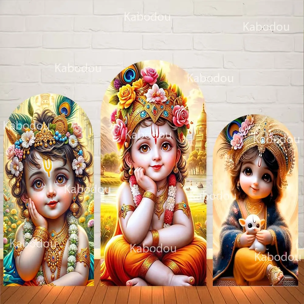 

Krishna Baby Backdrop Arch Cover Boy Birthday Party Decoration Baby Shower Photo Photography Background Studio Prop