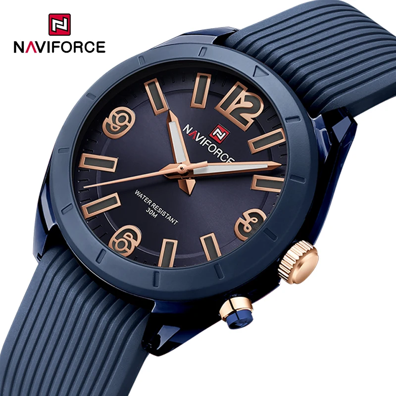 

NAVIFORCE Simple Style Business Waterproof Quartz Female Clock Elegant Dress Silicone Strap Ladies Watch NF7103 Women Wristwatch