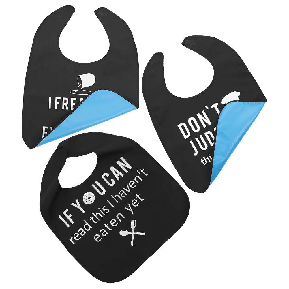 

3pcs Waterproof Adult Bibs Reusable Adjustable Neck Leg Protector Large Size Decorative Cloth Senior Women Disabled Patient