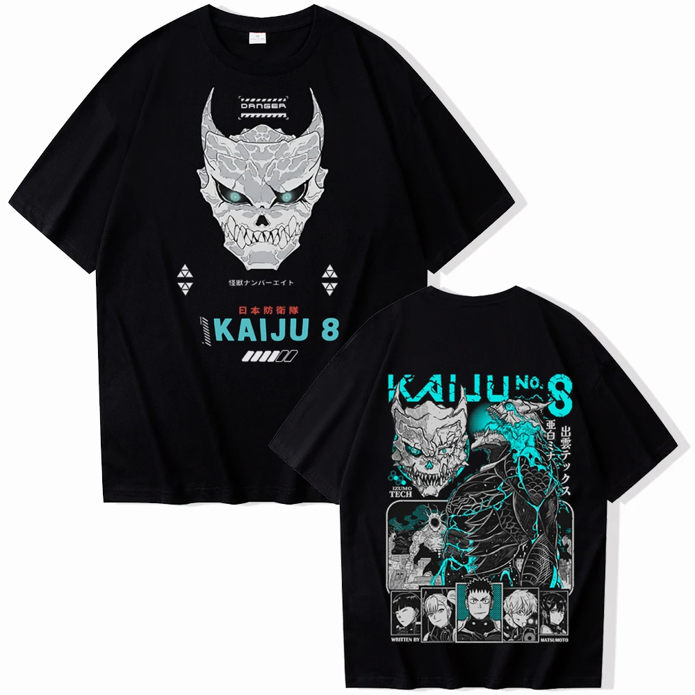 

Футболки с аниме Kaiju No 8, Harajuku с круглым вырезом для мужчин и женщин, популярные летние модные футболки, повседневные рубашки, удобные с короткими рукавами