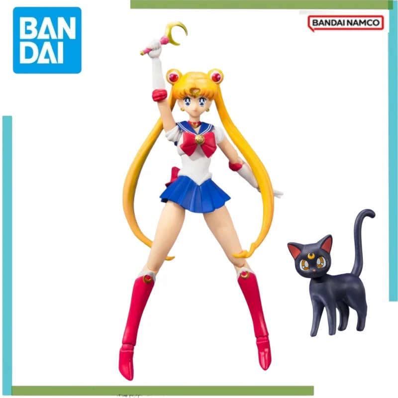 Bandai Original Anime Model Action Figure Sailor Moon SHF Tsukino Usagi Toys For Kids Christmas Gift Collectible Model Ornaments