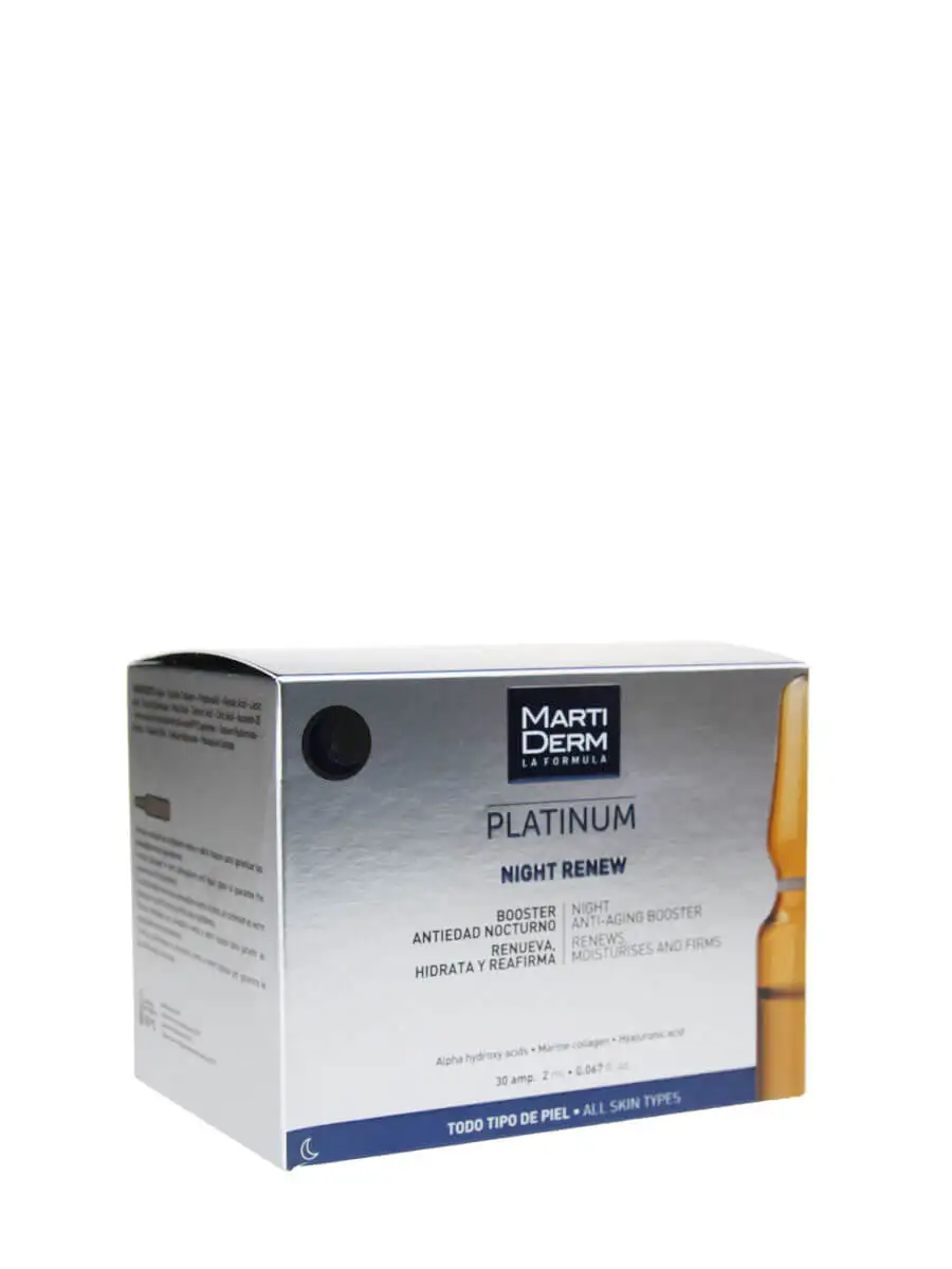 Martiderm platinum night renew 30 ampoules-moisturizes and renews the skin. Peeling effect.