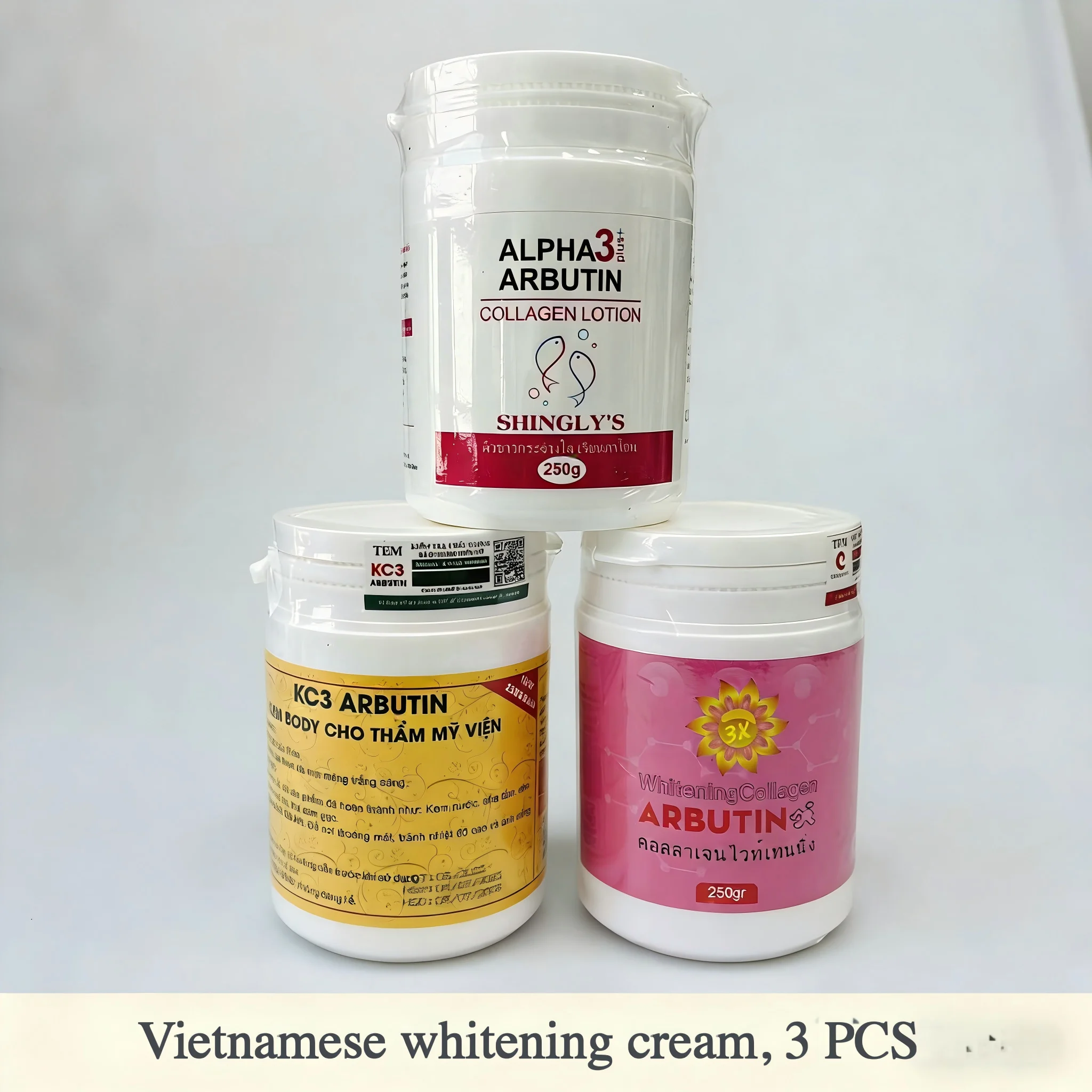 

ALPHA 3 Plus Arbutin Thailand Collagen Body Lotion Set with Whitening Hydrating for Radiant Skin Brightening Even Tone
