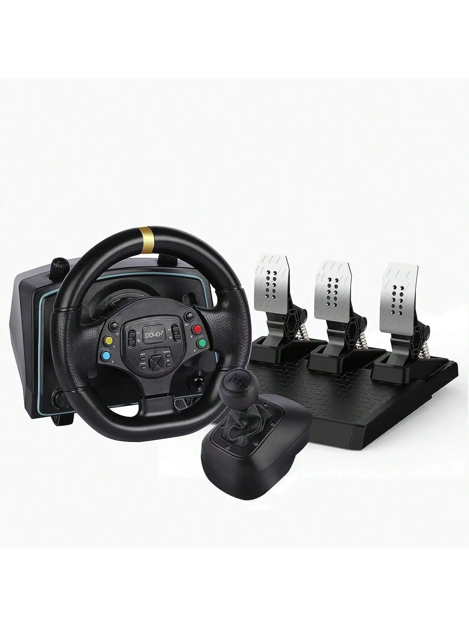 

Racing Wheel and Pedals for Xbox One/Xbox Series X S/ PS4/ PS3/ PC/Xinput/Xbox 360/ Switch/Android, Dual Vibration Feedback, Res