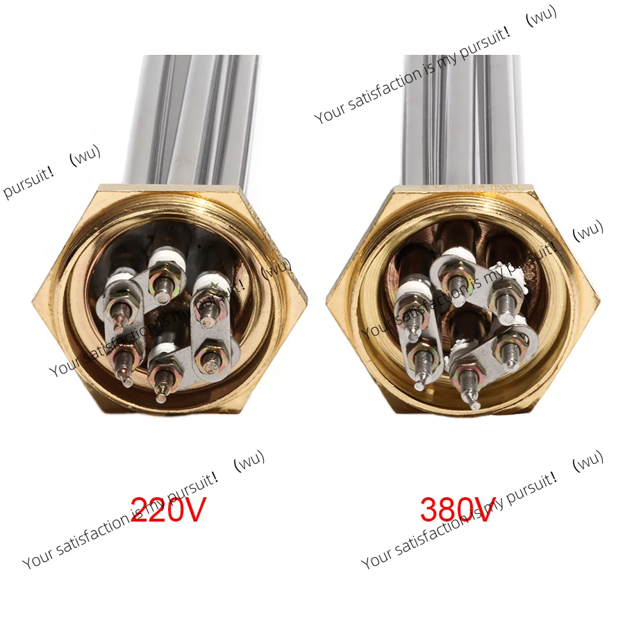 1 1/2" Copper Thread Immersion Water Heater 220V/380V 3KW/4.5KW/6KW/9KW/12KW 304SUS Electric Heating Tube for Tank