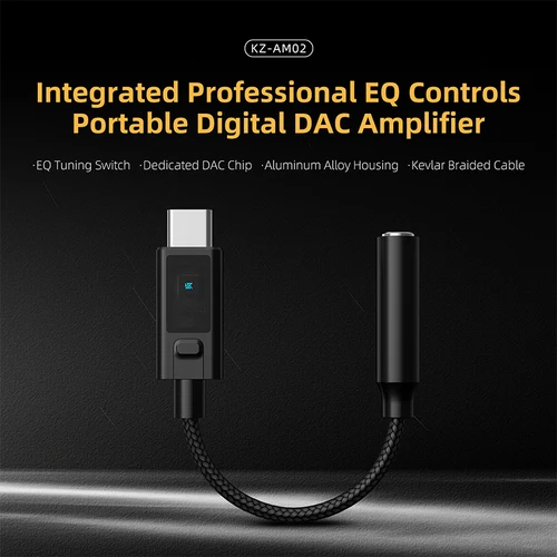 Imagen 2 del producto KZ AM02 TYPE-C a 3,5 integra la función de ajuste de sonido de grado profesional y amplificador de auriculares de decodificación Digital portátil