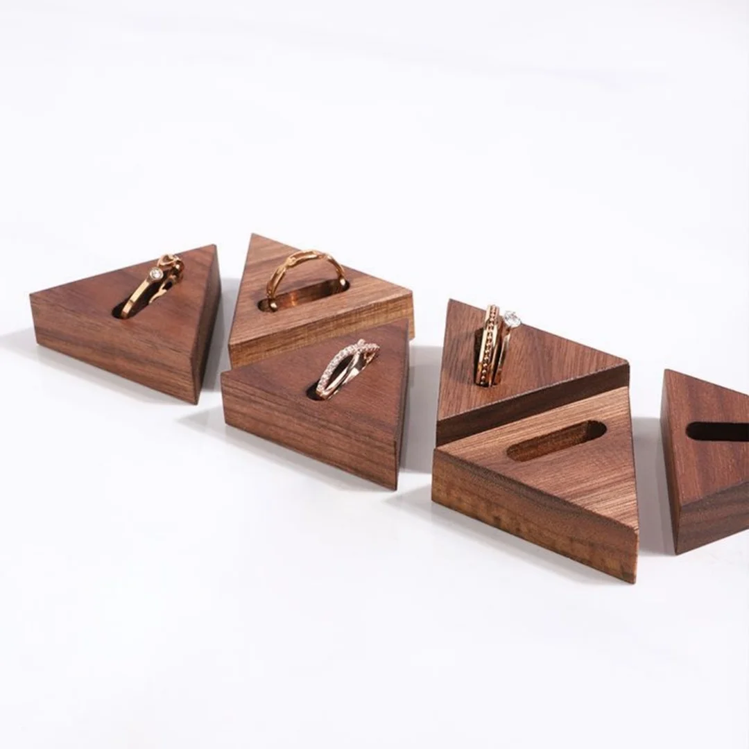 Walnut wood ring holder jewellery stand for rings display jewelry exhibitor case ring pandora ring tray jewellry