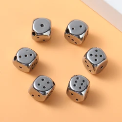 2PCs Cube Dice Beads Stainless Steel Loose Beads Geometric Silver Color For Jewelry Making Diy Necklace Bracelet Supplies 10x9mm