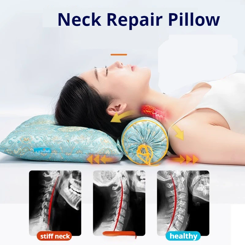 

neck pillow almohadas Aerate Cervical Pillow 12 Chinese Herbal Wormwood Buckwheat Cassia Seed Neck Traction Pillows