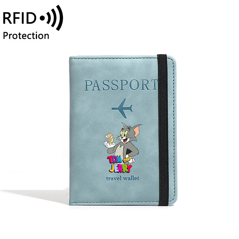 Tom and Jerry RFID Passport Holder Women Men Travel Wallet Document Organizer Cute Portable Waterproof Document Holder Passport