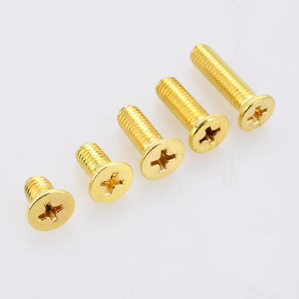 M2 M3 M4 M5 M6 DIN7985 Brass Outside Hex Sink Head/Round Head Phillips Screws Bolts Metric Thread Machine Screws Electronic Work