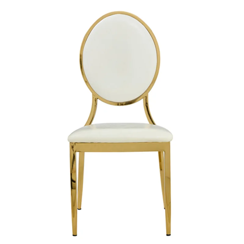 

Custom Hotel Wedding Hall Chair Banquet Restaurant Wedding Banquet Bamboo Round Back Gold Plated Stainless Ste