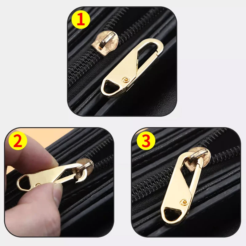 10Pcs Zipper Slider Instant Universal Repair Kit Replacement for Broken Buckle Travel Bag Suitcase Tent Backpack Zippers