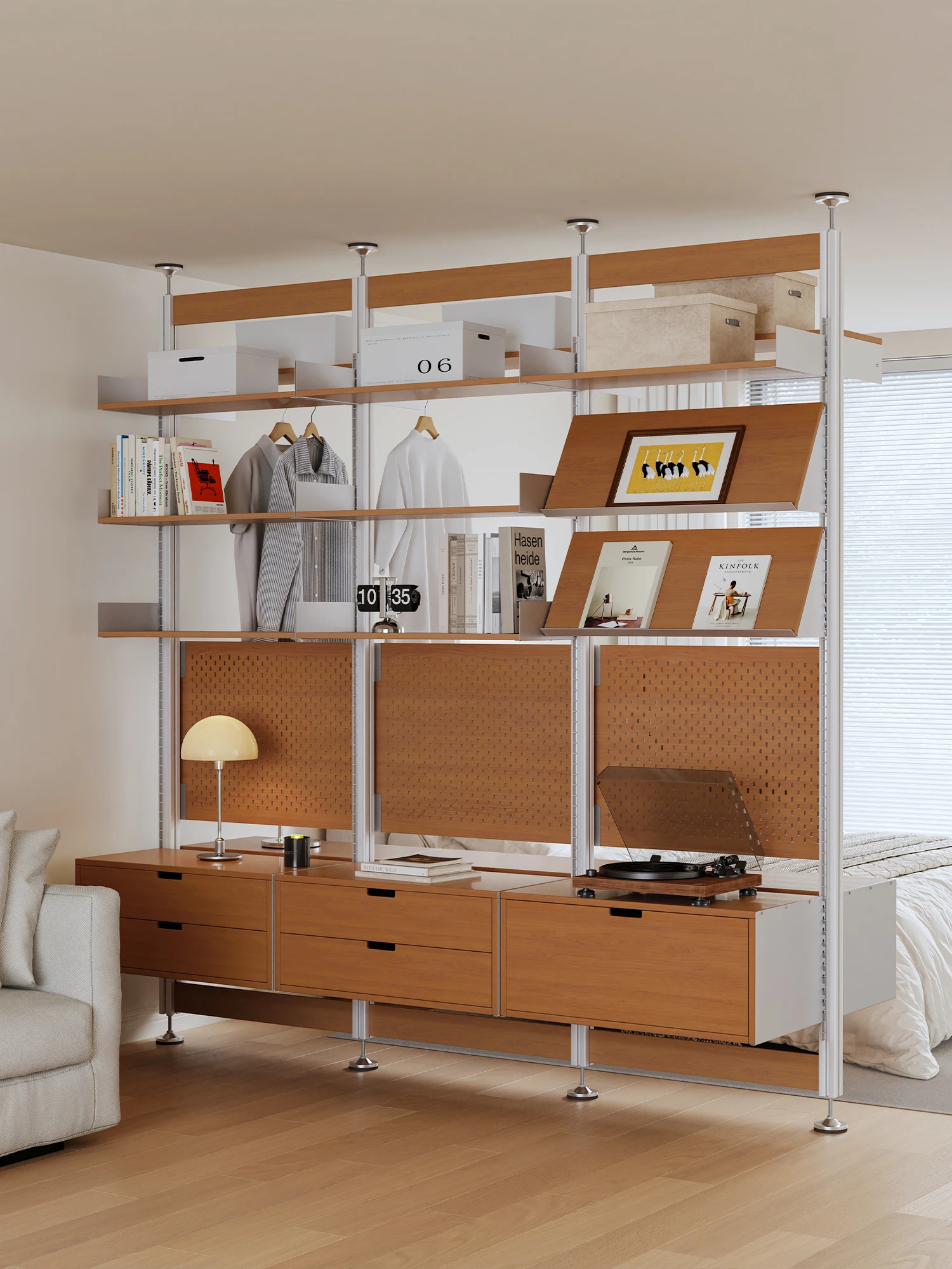 

Bookcase Cloakroom Bedroom Top-notch Coat Rack Small apartment porch partition Shelf Display Rack