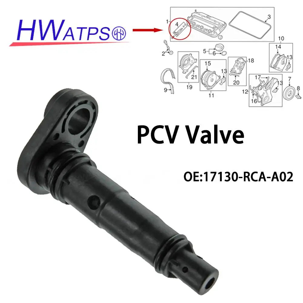 Car Exhaust Valve PCV Valve 17130-RCA-A02 For Acura TL RDX MDX RLX Honda Odyssey Pilot Crosstour Ridgeline 145 01004 76-2700